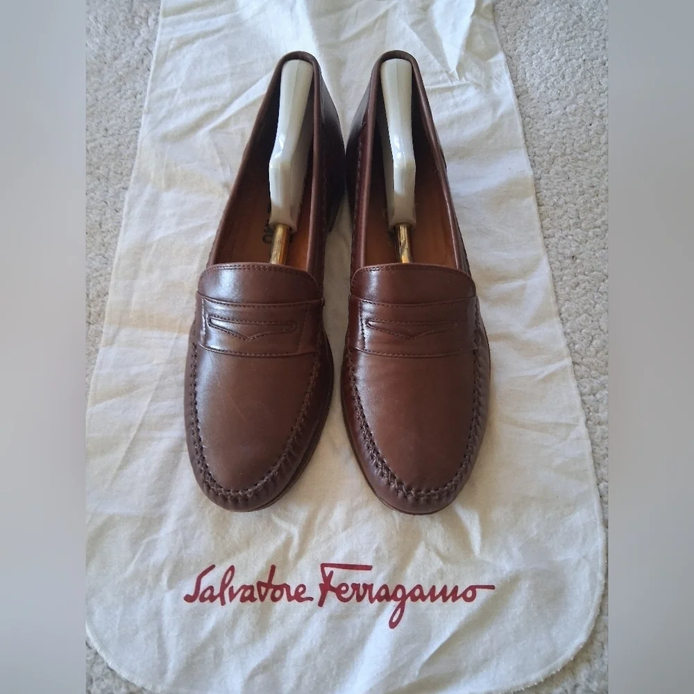 Salvatore Ferragamo Men's Brown Soft Loafers
